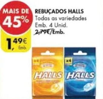 Pingo Doce Rebuçados Halls 4 unid promoção