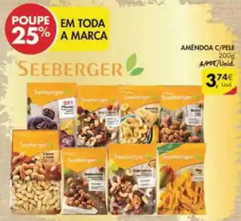 Pingo Doce Seeberger Amêndoa c/Pele 200g promoção
