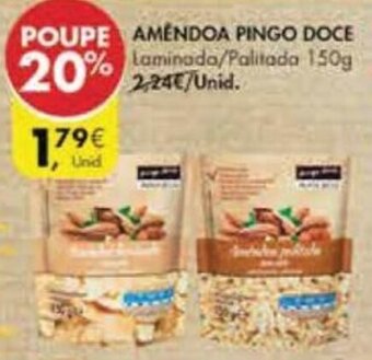 Pingo Doce Amêndoa Pingo Doce 150g promoção