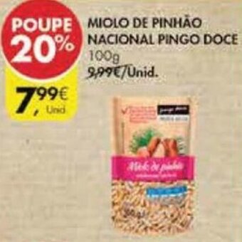Pingo Doce Miolo de Pinhão Nacional Pingo Doce 100g promoção