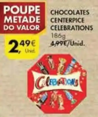 Pingo Doce Chocolates Centerpice Celebrations 186g promoção