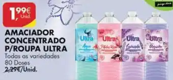 Pingo Doce Amaciador Concentrado p/Roupa Ultra 80 doses promoção