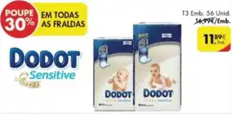 Pingo Doce Fraldas Dodot Sensitive T3-56 unid promoção