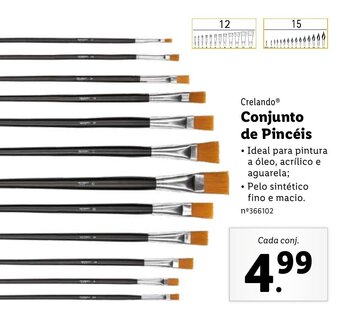 Lidl Crelando Conjunto de Pincéis promoção
