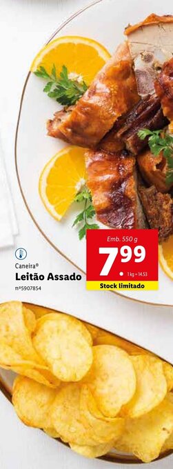 Lidl Caneira Leitão Assado 550g promoção