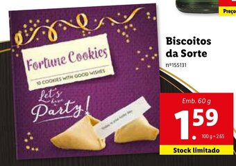 Lidl Biscoitos da Sorte 60g promoção