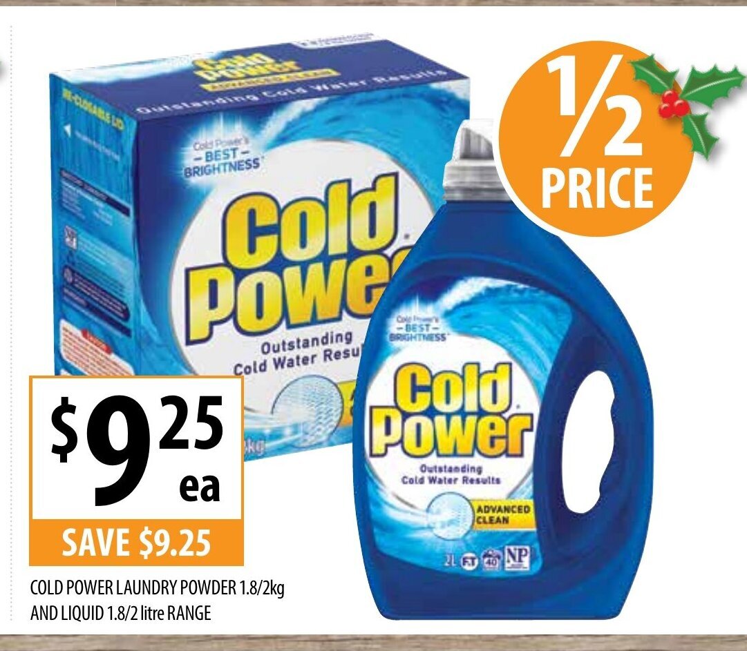 Promoção Cold Power Laundry Powder 1.8/2kg and Liquid 1.8/2Litre Range em Lidl