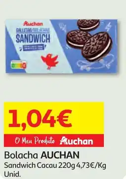 Minipreço Bolacha AUCHAN Sandwich Cacau promoção