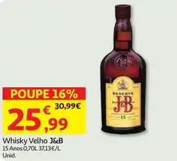 Minipreço Whisky Velho J&B 15 Anos promoção