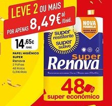 Intermarché PAPEL HIGIÉNICO SUPER Renova Renova promoção