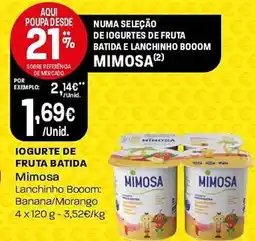 Intermarché Iogurte de fruta batida mimosa promoção