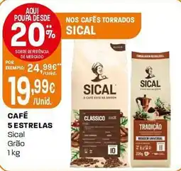 Intermarché Café 5 estrelas Sical Grão promoção