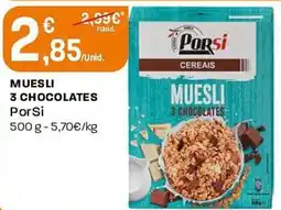 Intermarché Muesli 3 chocolates PorSi promoção