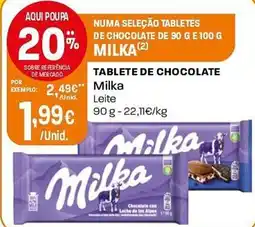 Intermarché Tablete de chocolate milka Leite promoção
