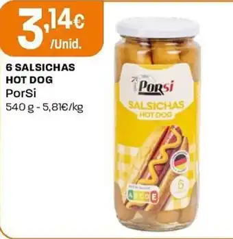 6 salsichas hot dog PorSi