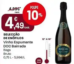 Intermarché Selecção de enófilos Vinho Espumante DOC Bairrada promoção