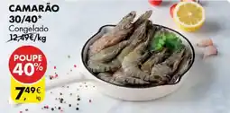 Pingo Doce Camarão 30/40* congelado promoção