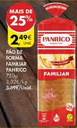 Pingo Doce Pão de forma familiar panrico promoção