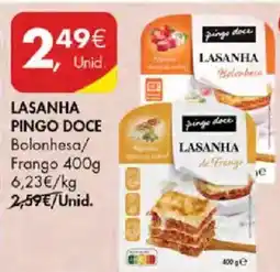 Pingo Doce Lasanha pingo doce promoção