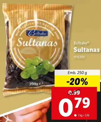 Lidl Belbake Sultanas 250g promoção