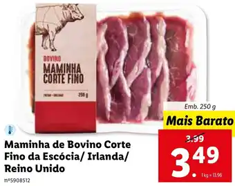 Lidl Maminha de Bovino Corte Fino da Escócia/Irlanda/Reino Unido 250g promoção