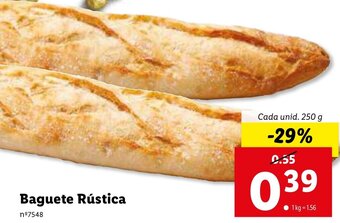 Lidl Baguete Rústica 250g promoção