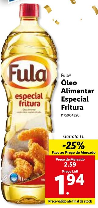 Lidl Fula Óleo Alimentar Especial Fritura 1L promoção