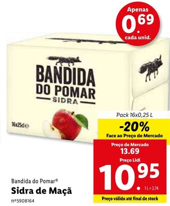 Lidl Bandida do Pomar Sidra de Maçã 16x0,25L promoção