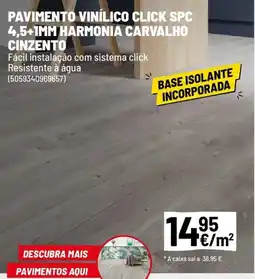 Brico Depôt Pavimento vinílico click spc 4,5+1mm harmonia carvalho promoção