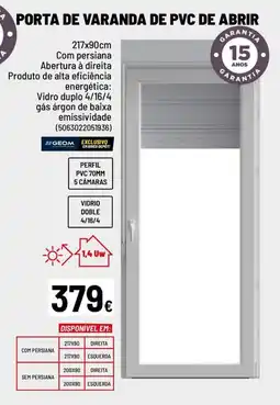Brico Depôt Porta de varanda de pvc de abrir promoção