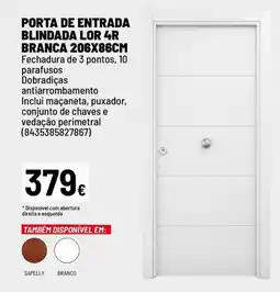 Brico Depôt Porta de entrada blindada lor 4r branca 206x86cm promoção