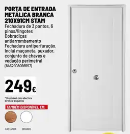 Brico Depôt Porta de entrada metálica branca 210x91cm stam promoção