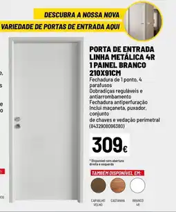 Brico Depôt Porta de entrada linha metálica 4r 1 painel branco 210x91cm promoção