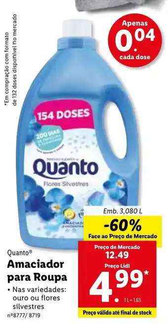 Quanto Amaciador para Roupa 3,080L