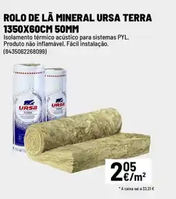 Brico Depôt Rolo de lã mineral ursa terra 1350x60cm 50mm promoção