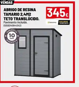 Brico Depôt Abrigo de resina tamario 2,4m2 teto translúcido. promoção