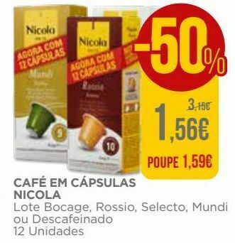 El Corte Inglés Cápsulas de café nicola promoção