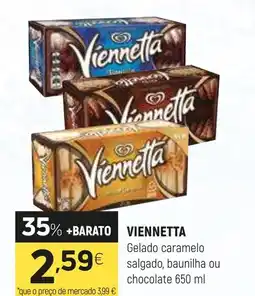 Coviran VIENNETTA Gelado caramelo salgado, baunilha ou chocolate promoção