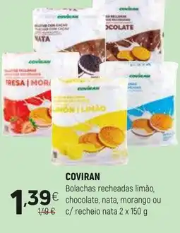 Coviran COVIRAN Bolachas recheadas limão, chocolate, nata, morango ou c/ recheio nata promoção