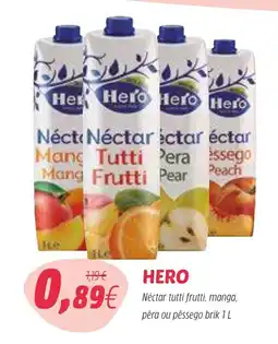 Coviran HERO Néctar tutti frutti, manga, pêra ou pêssego brik promoção