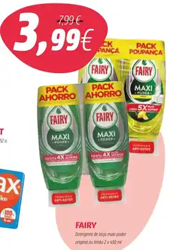 Coviran FAIRY Detergente de loiça maxi poder original ou limão promoção