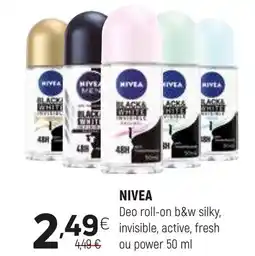 Coviran NIVEA Deo roll-on b&w silky, invisible, active, fresh ou power promoção