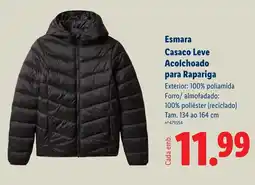 Lidl Esmara Casaco Leve Acolchoado para Rapariga promoção