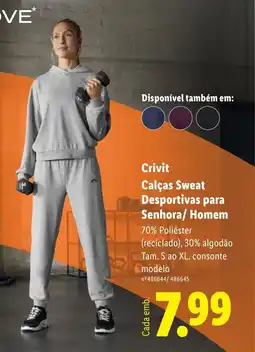 Lidl Crivit Calças Sweat Desportivas para Senhora/Homem promoção