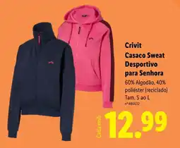 Lidl Crivit Casaco Sweat Desportivo para Senhora promoção