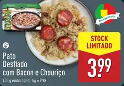 ALDI Pato Desfiado com Bacon e Chouriço promoção