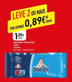 Intermarché Recarga toalhitas azul Dodot promoção