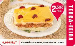 Intermarché Empadão de carne, lasanha de carne promoção