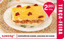Intermarché Empadão de carne, lasanha de carne promoção