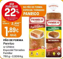 Intermarché Pão de forma Panrico promoção